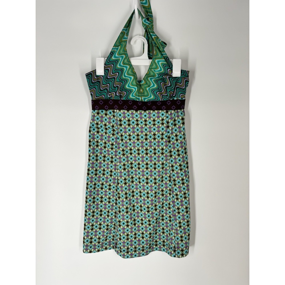 Athleta Sz 6P Go Anywhere Halter‎ Dress Colorful Athleisure Vacation Beach Boho